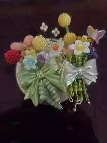 Small beaded bouquet with bow